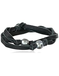 M.Cohen Hand made Designs Double Wrap with Three Tahitian Black Pearls Bracelet