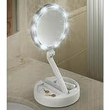 12x Plus 1x Lighted Folding Vanity & Travel Mirror