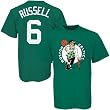 Majestic Boston Celtics #6 Bill Russell Green Player T-shirt