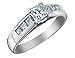 Princess Cut Diamond Engagement Ring 1.0 Carat (ctw) in 14K White Gold (Certified)