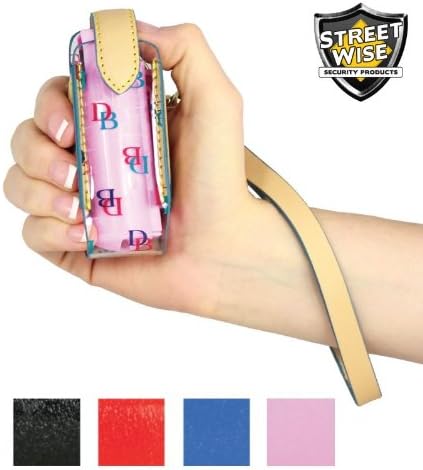 Pepper Spray Streetwise Fashion Self Defense Tear Gas Limited Edition Dooney & Bourke Key Chain, Pepper Spray Dispenser Case & .5oz Pepper Spray (PINK)