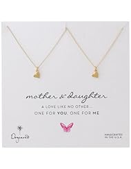 Dogeared "One For You One For Me" 2 Mother and Daughter Heart Gold Plated Silver Necklace, 18