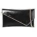 BMC Fashionable Faux Leather Gold Metal Accent Envelope Style Statement Clutch
