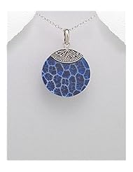 Sponge Coral Pendant Necklace In 92.5 Sterling Silver
