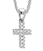 Jewelry : Petite Prong Set Diamond (.15 ctw) Cross Pendant in White Gold