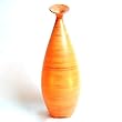 Handmade Ceramic Spun-Bamboo-Style Flower Vase / Table Art In Salmon Tones