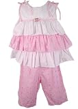 Rare Editions Toddler Girls New Rhumba Style Eyelet Ruffled Tier Capri Pant Set