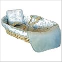 Tadpoles Toile Moses Basket in Sage