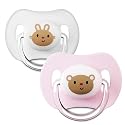 Tommee Tippee Decorated Cherry 6-18m - white with rabbit & pink with bear