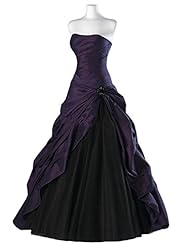 Junior Strapless Silk/Tulle  Evening Dress/Quinceanera Dress  with a Brush/Sweep Train  With Ruffles