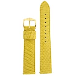 Watchband Genuine Lizard Yellow 20mm