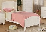 White Solid Wood Finish Twin Bed PDS F90049