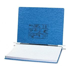 ACCO Products - ACCO - Pressboard Hanging Data Binder, 14-7/8 x 11 Unburst Sheets, Light Blue - Sold As 1 Each - Top and bottom loading binder expandable for various sized projects. - Retractable storage hooks for single point or drop file hanging systems