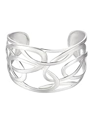 ELLE Jewelry Sterling Silver Intertwining Ovals Cuff Bracelet