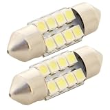 2pcs 31mm 8-SMD 1.25" 12V Festoon Dome Light LED Bulbs DE3175 DE3022 DE3021 3175 - Blue