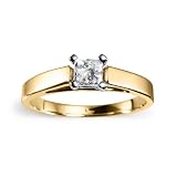 14k Yellow Gold Princess-Cut Diamond Solitaire Engagement Ring (1/2 ct, J-K Color, I3 Clarity)