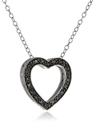 Sterling Silver and Diamond Heart Pendant Necklace (0.25cttw GH Color, I3 Clarity), 18
