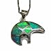 Alexander Kalifano Sterling Silver Bear Aqua Opalite Pendant with Cz