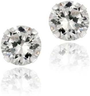 925 Silver 2ct Created White Sapphire Round Stud Earrings, 6mm Natural Women Jewelry