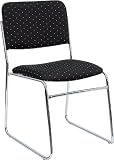 High Density (stacks 20-25 chairs high) Black Fabric Stack Chair with Chrome Sled Base [RT-8700-CHR-B-30-GG]
