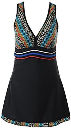 iRachel Womens V-Neck One Piece Swimsuits Swimwear Beach Swimdress Bathing Suit