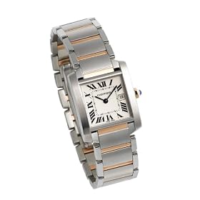 Cartier Midsize Tank Francaise Stainless Steel and 18K Gold Watch #W51012Q4