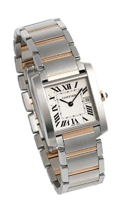 Cartier Midsize W51012Q4 Tank Francaise Stainless Steel and 18K Gold Watch