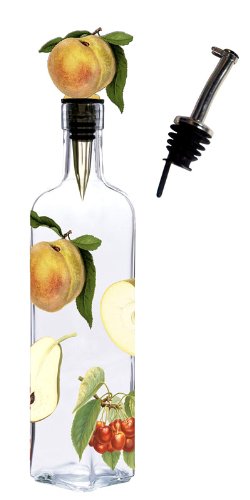 Gourmet Oil Vinegar Bottle w/ Peach Bottle Stopper