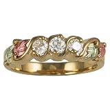 10 Karat Gold, Ladies, Round White Cz Ring
