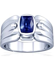14K White Gold Cushion Cut Blue Sapphire Solitaire Ring (GIA Certificate)