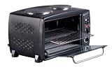 IGENIX 26L Electric mini oven with double hotplate Black