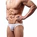 FEESHOW Men's Smooth Stretch Bikini Swimwear Underwear Swim Briefs (White, XXL)