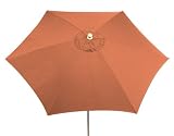 H.G.IMPORT 445267 Sonnenschirm Push up, silber/terracotta