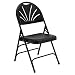 National Public Seating 1100 Series Steel Frame Polyfold Fan Back Double Hinge Folding Chair with Triple Brace, 480 lbs Capacity, Black (Carton of 4)