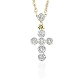 10k Yellow Gold Diamond Cross Pendant (1/10 cttw, J-K Color, I2-I3 Clarity)