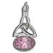 Sterling Silver Pink Topaz Oval Pendant by Sajen