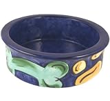 Melia Blue Dancing Bones Design Ceramic Dog Bowl-MEDIUM
