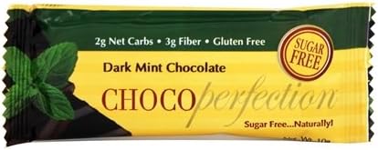 ChocoPerfection - Sugar Free Dark Chocolate 60% Cocoa Mini Bar Mint - 10 Grams.PACK OF 4