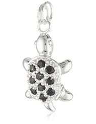 Sterling Silver and Blue Sapphire Turtle Charm