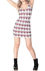 Polyester/Spandex General Print Fitted Vintage Tank Summer Club Dress/Party Dress 