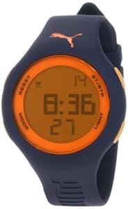 PUMA Men's PU910801016 Loop Dark Blue and Orange Digital Watch