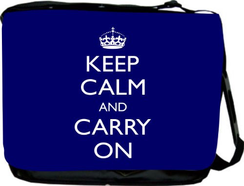 Rikki KnightTM Keep Calm and Carry On - Blue Messenger BagB0058VD8LO