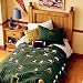 Kids Football and Sports Themed Green Quilt - Twin Quilt (Football) 68 x 88