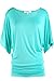 TL Women's Versatile Short Sleeve Boat Neck Dolman Drape Tops with Banded Bottom