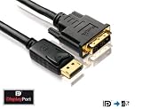 PureLink - basic+ Serie. Zertifiziertes DisplayPort DVI Adapter Kabel mit 24 kt. vergoldeten Steckkontakten - VESA. 1920x1200. DisplayPort Stecker konvertiert zu DVI-D Single Link Stecker. Dreifache Abschirmung. DC0022-02. Länge: 2,00m
