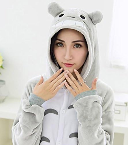 Adults Cartoon COSPLAY Costume Onesie Including Slippers (B Suitable for height 158-166cm, Totoro)