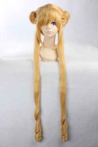 Adult Long Golden Blonde Sailor Moon Sailormoon Braided Cosplay Wigs