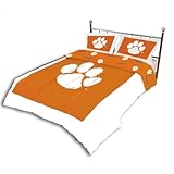 Clemson Tigers NCAA Comforter Set (Panel/Rotary-Solid) (Full)