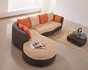 Eho Studios Jadea Microfiber Sofa Set with Mobile Ottoman