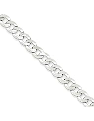 .925 Sterling Silver 6.8mm Close Link Flat Curb Chain